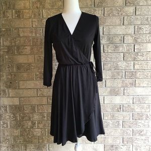 Amie Finery Black Dress wrap front - 3/4 sleeves